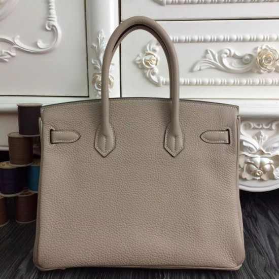 Fake Hermes Birkin 30cm 35cm Bag In Grey Clemence Leather Replica Fake Hermes Birkin 30cm 35cm Bag In Grey Clemence Leather Replica