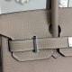 Fake Hermes Birkin 30cm 35cm Bag In Grey Clemence Leather Replica Fake Hermes Birkin 30cm 35cm Bag In Grey Clemence Leather Replica