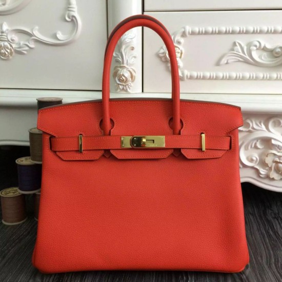 Replica Hermes Birkin 30cm 35cm Bag In Orange Clemence Leather Replica Hermes Birkin 30cm 35cm Bag In Orange Clemence Leather
