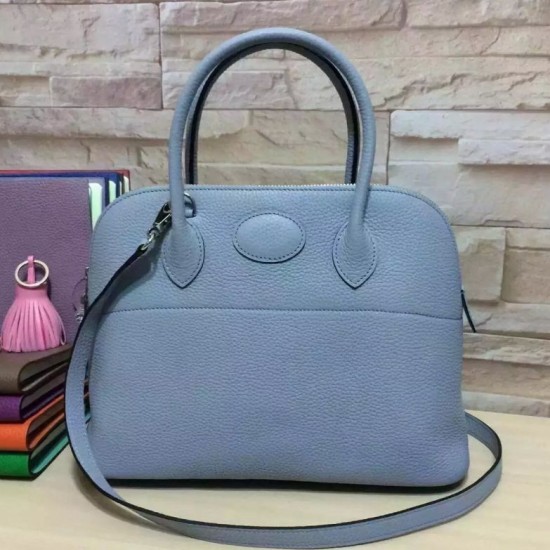 Fake Hermes Bolide 31 35 Bag In Azure Clemence Leather Replica Replica Hermes Bolide 31 35 Bag In Azure Clemence Leather