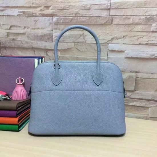 Fake Hermes Bolide 31 35 Bag In Azure Clemence Leather Replica Replica Hermes Bolide 31 35 Bag In Azure Clemence Leather