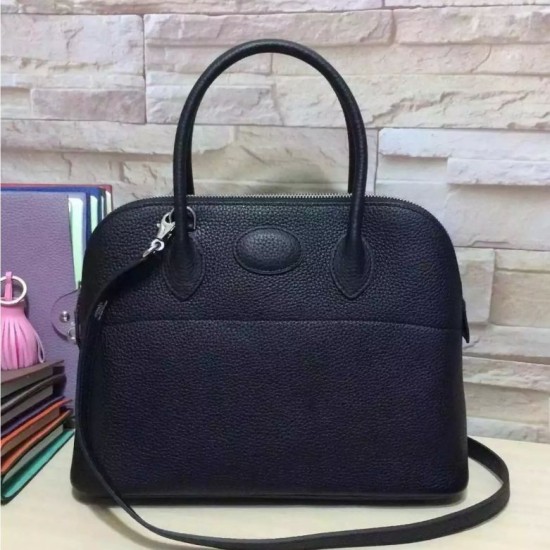 Fake Hermes Bolide 31 35 Bag In Black Clemence Leather Replica Replica Hermes Bolide 31 35 Bag In Black Clemence Leather