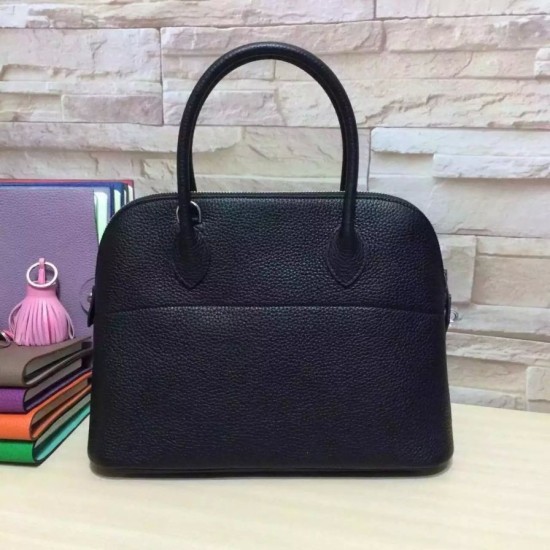 Fake Hermes Bolide 31 35 Bag In Black Clemence Leather Replica Replica Hermes Bolide 31 35 Bag In Black Clemence Leather