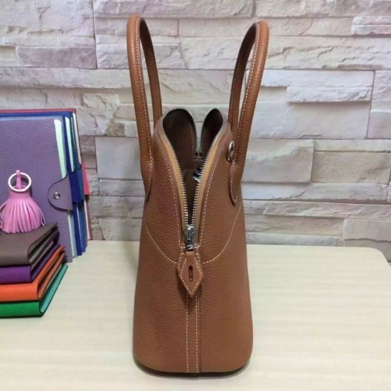 Replica Hermes Bolide 31 35 Bag In Brown Clemence Leather Replica Hermes Bolide 31 35 Bag In Brown Clemence Leather