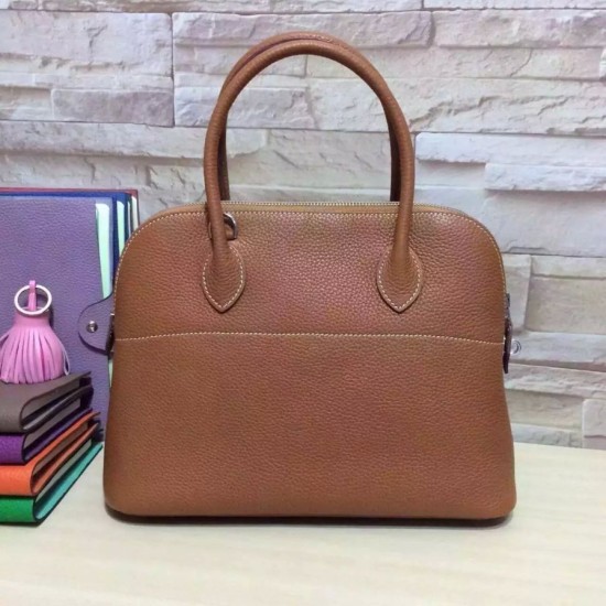 Replica Hermes Bolide 31 35 Bag In Brown Clemence Leather Replica Hermes Bolide 31 35 Bag In Brown Clemence Leather