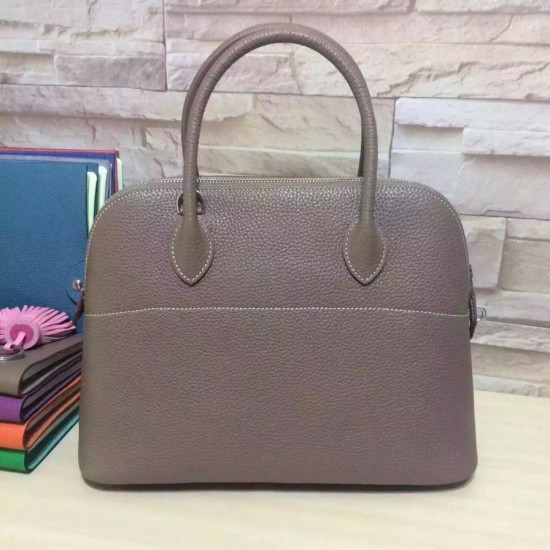 Fake Hermes Bolide 31 35 Bag In Grey Clemence Leather Replica Fake Hermes Bolide 31 35 Bag In Grey Clemence Leather Replica