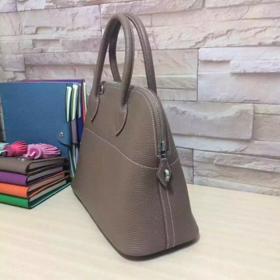Fake Hermes Bolide 31 35 Bag In Grey Clemence Leather Replica Fake Hermes Bolide 31 35 Bag In Grey Clemence Leather Replica