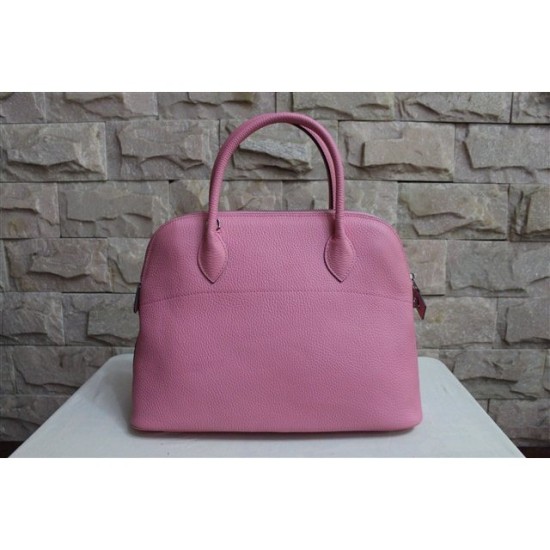 Replica Hermes Bolide 31 35 Bag In Pink Clemence Leather Fake Hermes Bolide 31 35 Bag In Pink Clemence Leather Replica