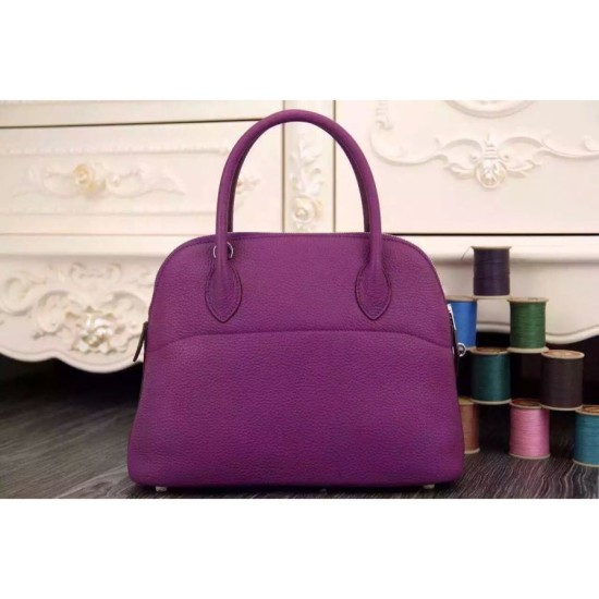Fake Hermes Bolide 31 35 Bag In Purple Clemence Leather Replica Fake Hermes Bolide 31 35 Bag In Purple Clemence Leather Replica