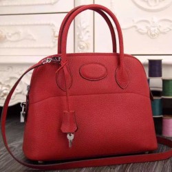 Replica Hermes Bolide Tote Bag In Red Leather