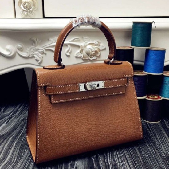 Replica Hermes Kelly 20cm Bag In Brown Epsom Leather Fake Hermes Kelly 20cm Bag In Brown Epsom Leather Replica