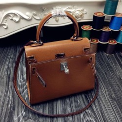 Replica Hermes Kelly 20cm Bag In Brown Epsom Leather Fake Hermes Kelly 20cm Bag In Brown Epsom Leather Replica