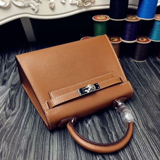 Replica Hermes Kelly 20cm Bag In Brown Epsom Leather Fake Hermes Kelly 20cm Bag In Brown Epsom Leather Replica