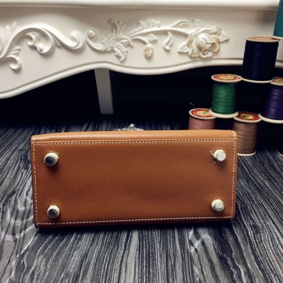 Replica Hermes Kelly 20cm Bag In Brown Epsom Leather Fake Hermes Kelly 20cm Bag In Brown Epsom Leather Replica