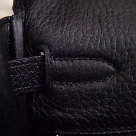 Fake Hermes Kelly Bag 28,32CM In Black Clemence Leather Replica Replica Hermes Kelly Bag 28,32CM In Black Clemence Leather