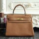 Replica Hermes Kelly Bag 28,32CM In Brown Clemence Leather Replica Hermes Kelly Bag 28,32CM In Brown Clemence Leather