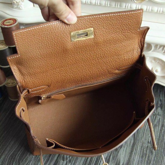Replica Hermes Kelly Bag 28,32CM In Brown Clemence Leather Replica Hermes Kelly Bag 28,32CM In Brown Clemence Leather