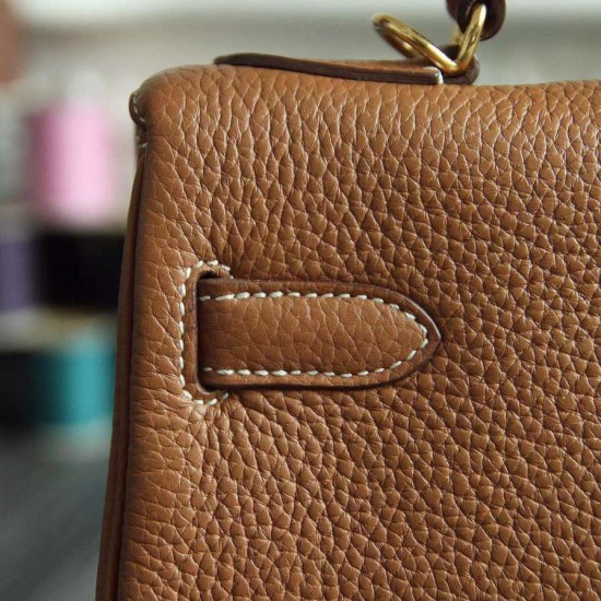 Replica Hermes Kelly Bag 28,32CM In Brown Clemence Leather Replica Hermes Kelly Bag 28,32CM In Brown Clemence Leather