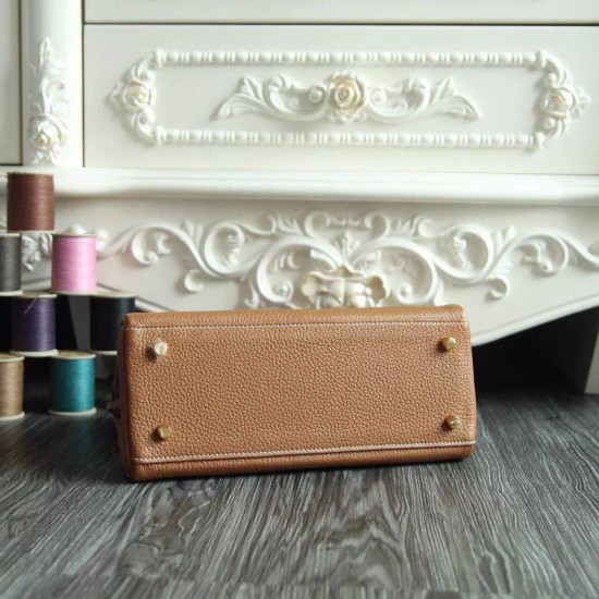 Replica Hermes Kelly Bag 28,32CM In Brown Clemence Leather Replica Hermes Kelly Bag 28,32CM In Brown Clemence Leather