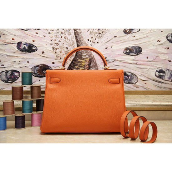 Fake Hermes Kelly Bag 28,32CM In Orange Clemence Leather Replica Replica Hermes Kelly Bag 28,32CM In Orange Clemence Leather