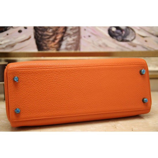 Fake Hermes Kelly Bag 28,32CM In Orange Clemence Leather Replica Replica Hermes Kelly Bag 28,32CM In Orange Clemence Leather