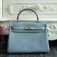 Replica Hermes Kelly Bag In Azure Clemence Leather Replica Hermes Kelly Bag In Azure Clemence Leather