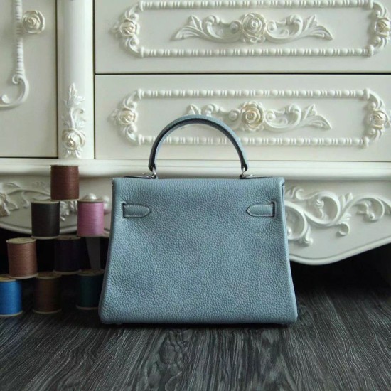 Replica Hermes Kelly Bag In Azure Clemence Leather Replica Hermes Kelly Bag In Azure Clemence Leather