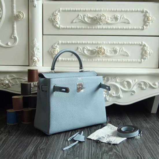 Replica Hermes Kelly Bag In Azure Clemence Leather Replica Hermes Kelly Bag In Azure Clemence Leather