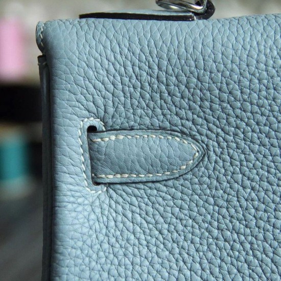 Replica Hermes Kelly Bag In Azure Clemence Leather Replica Hermes Kelly Bag In Azure Clemence Leather