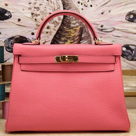 Fake Hermes Kelly Bag In Rose Lipstick Clemence Leather Replica Replica Hermes Kelly Bag In Rose Lipstick Clemence Leather