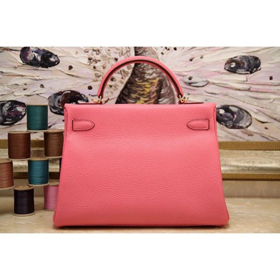 Fake Hermes Kelly Bag In Rose Lipstick Clemence Leather Replica Replica Hermes Kelly Bag In Rose Lipstick Clemence Leather