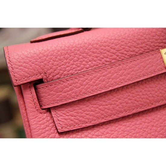 Fake Hermes Kelly Bag In Rose Lipstick Clemence Leather Replica Replica Hermes Kelly Bag In Rose Lipstick Clemence Leather