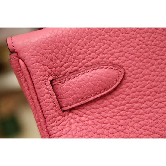 Fake Hermes Kelly Bag In Rose Lipstick Clemence Leather Replica Replica Hermes Kelly Bag In Rose Lipstick Clemence Leather