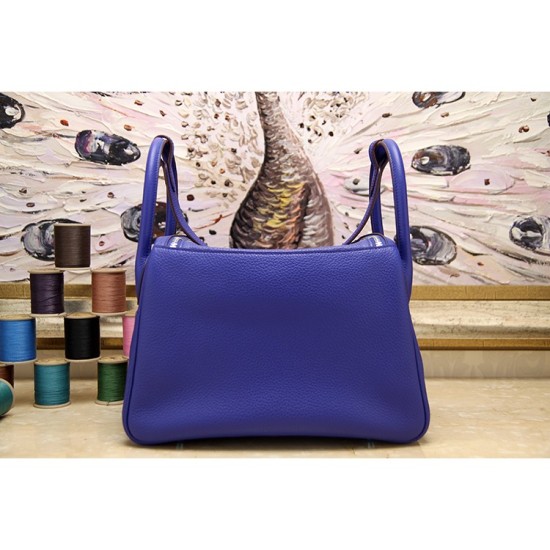Replica Hermes Lindy 26cm 30cm 34cm Bag In Blue Leather Replica Hermes Lindy 26cm 30cm 34cm Bag In Blue Leather