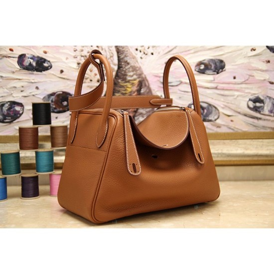 Replica Hermes Lindy 26cm 30cm 34cm Bag In Brown Leather Replica Hermes Lindy 26cm 30cm 34cm Bag In Brown Leather