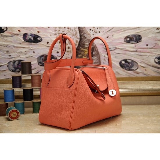 Replica Hermes Lindy 26cm 30cm 34cm Bag In Crevette Leather Replica Hermes Lindy 26cm 30cm 34cm Bag In Crevette Leather