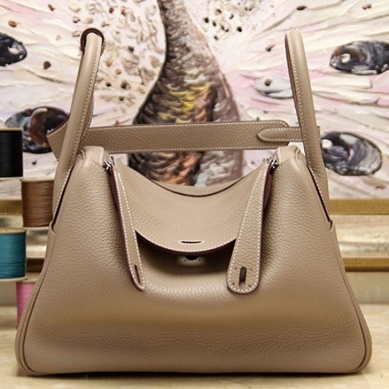 Replica Hermes Lindy 26cm 30cm 34cm Bag In Grey Leather Replica Hermes Lindy 26cm 30cm 34cm Bag In Grey Leather