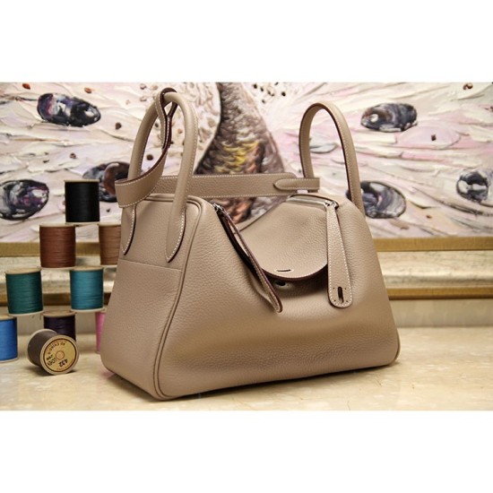 Replica Hermes Lindy 26cm 30cm 34cm Bag In Grey Leather Replica Hermes Lindy 26cm 30cm 34cm Bag In Grey Leather
