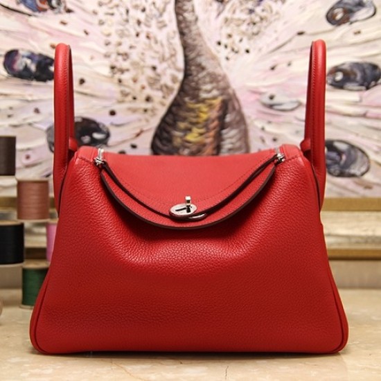 Fake Hermes Lindy 26cm 30cm 34cm Bag In Red Leather Replica Replica Hermes Lindy 26cm 30cm 34cm Bag In Red Leather
