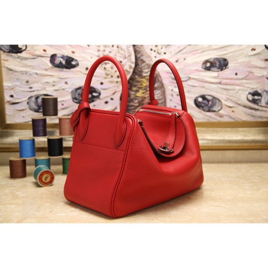 Fake Hermes Lindy 26cm 30cm 34cm Bag In Red Leather Replica Replica Hermes Lindy 26cm 30cm 34cm Bag In Red Leather