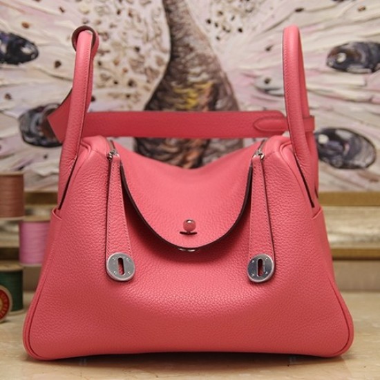 Replica Hermes Lindy 26cm 30cm 34cm Bag In Rose Lipstick Leather Fake Hermes Lindy 26cm 30cm 34cm Bag In Rose Lipstick Leather Replica