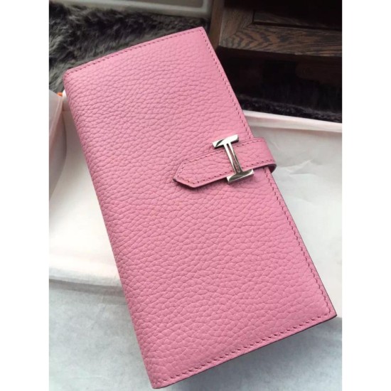 Replica Hermes Bearn Wallet In Pink Leather