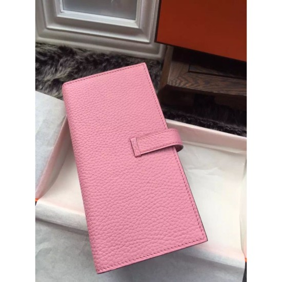 Replica Hermes Bearn Wallet In Pink Leather