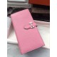 Replica Hermes Bearn Wallet In Pink Leather