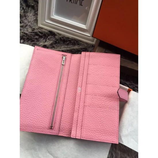 Replica Hermes Bearn Wallet In Pink Leather