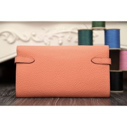 Fake Hermes Kelly Longue Wallet In Crevette Clemence Leather Replica Replica Hermes Kelly Longue Wallet In Crevette Clemence Leather