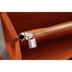 Replica Hermes Kelly Longue Wallet In Orange Clemence Leather Replica Hermes Kelly Longue Wallet In Orange Clemence Leather