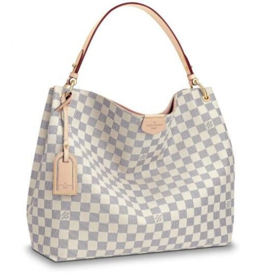 Fake Louis Vuitton Graceful MM Damier Azur Canvas Rose Ballerine N42233 Replica