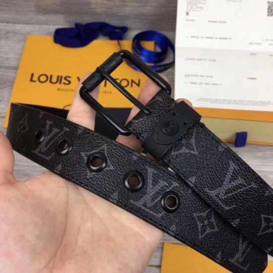 Fake Louis Vuitton Voyager 35mm Belt Monogram Eclipse M0043T Replica