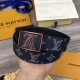 Replica Louis Vuitton Metropole 35mm Belt Monogram Ink M0049T